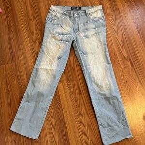 Rocco Baracco Women’s Light Blue Jeans Vintage Y2k Embroidered Studded Pocket